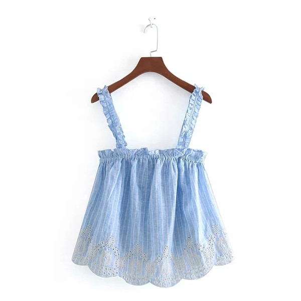 Női felső - széles modell kék színben