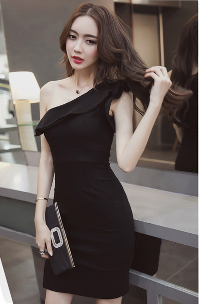 Rochie eleganta de dama in doua culori - negru si rosu