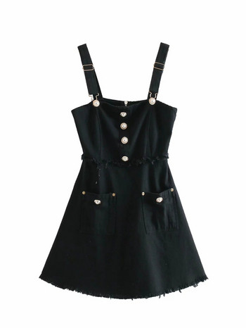 Rochie casual de dama cu nasturi in alb