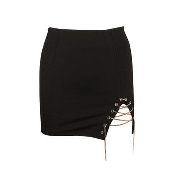 Fusta casual de dama cu talie inalta de culoare neagra