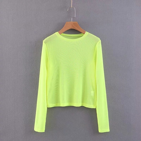 Bluza de dama cu decolteu in culoarea neon