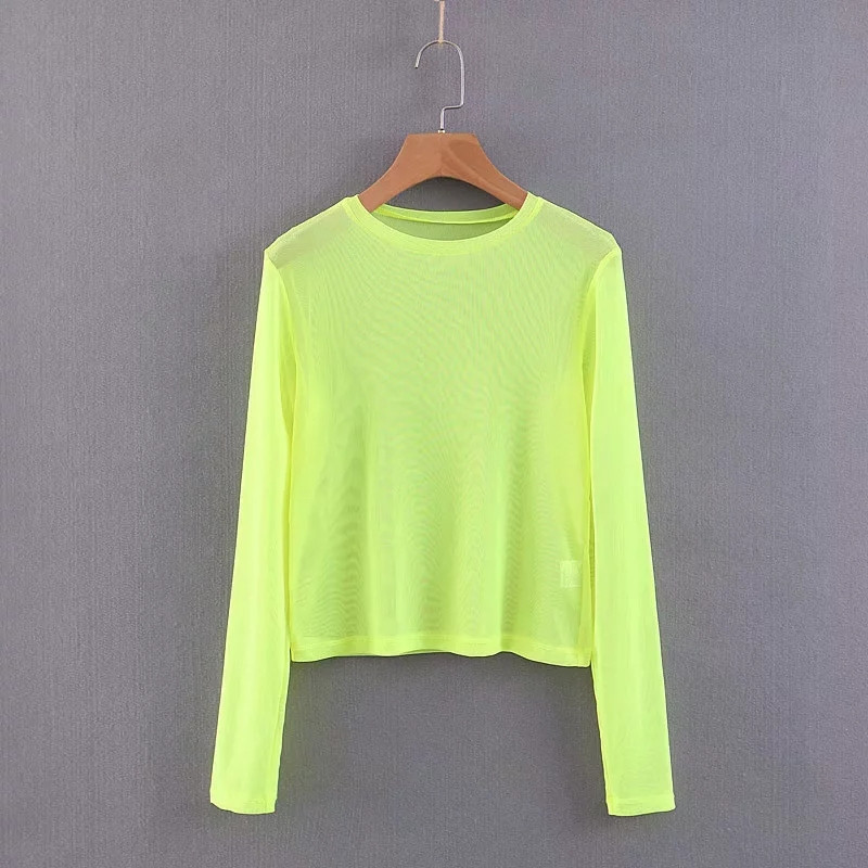 Bluza de dama cu decolteu in culoarea neon
