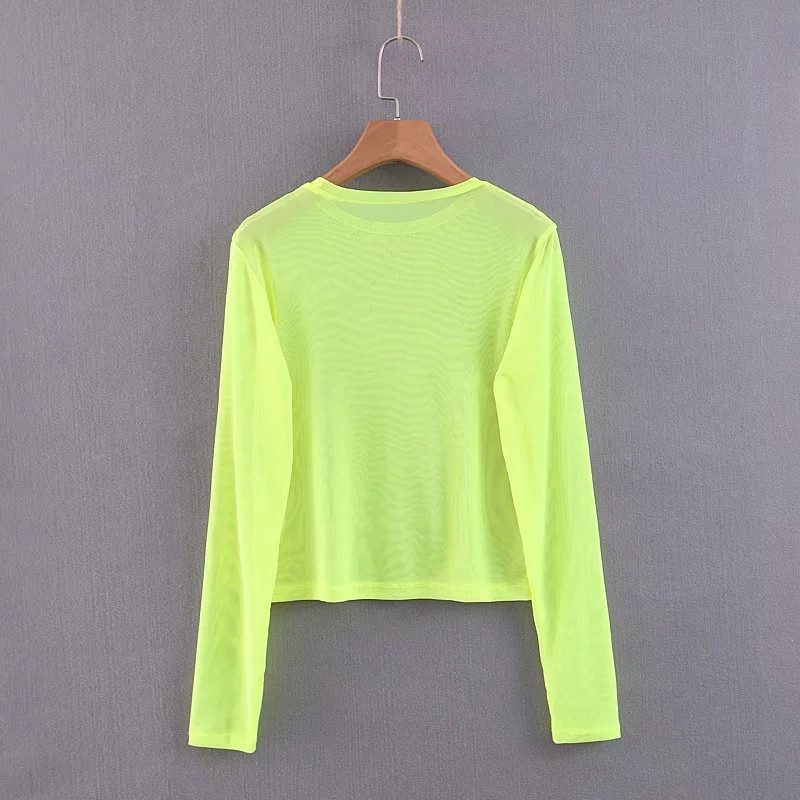 Bluza de dama cu decolteu in culoarea neon