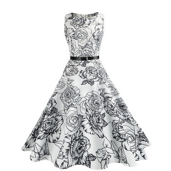 Fekete-fehér modern női ruha pántokkal