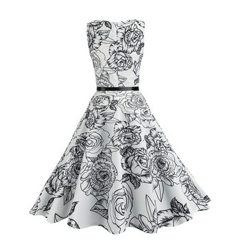 Fekete-fehér modern női ruha pántokkal