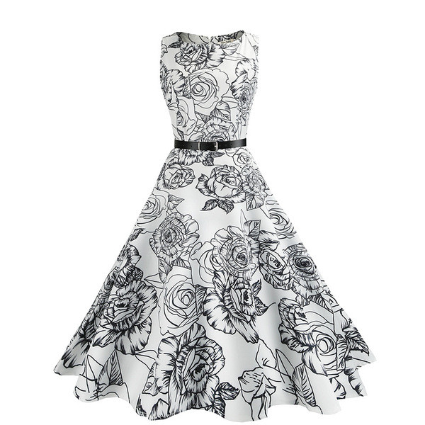 Fekete-fehér modern női ruha pántokkal