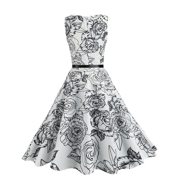 Fekete-fehér modern női ruha pántokkal