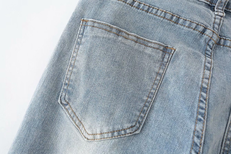 Blugi de dama moderni in albastru cu fante - marimi mari