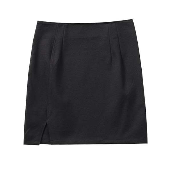 Modern női rövid szoknya két színben, hasítékkal