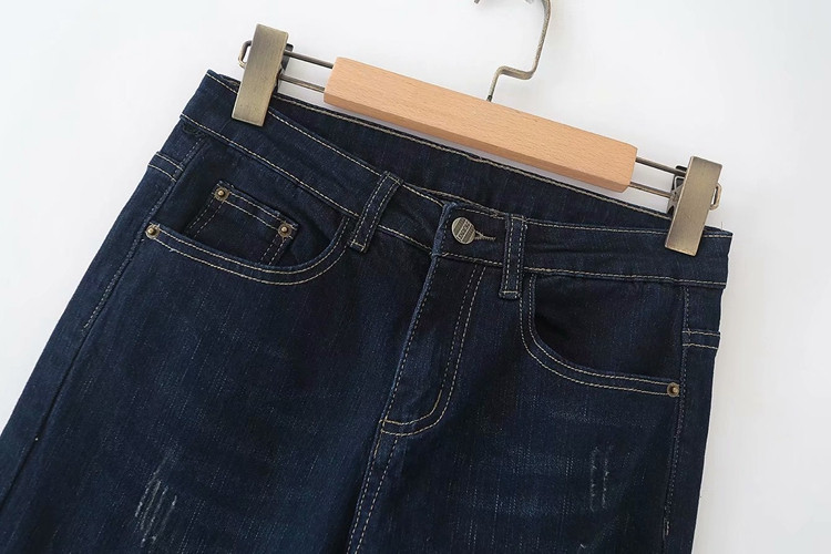 Blugi moderni de dama de culoare albastru inchis - marimi mari