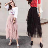 Női modern hosszú szoknya magas derékkal, négy színben