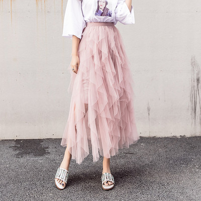 Női modern hosszú szoknya magas derékkal, négy színben