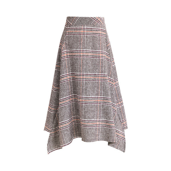 Fusta de dama moderna in carouri in doua culori