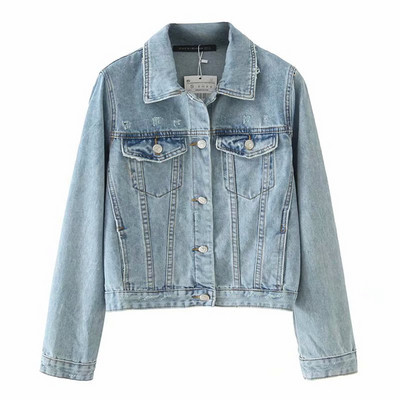 Női farmer dzseki gombokkal, kék színben