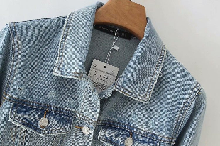 Női farmer dzseki gombokkal, kék színben