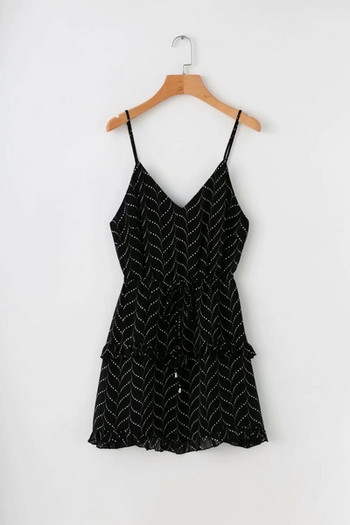 Rochie de dama cu bretele subtiri in negru si roz