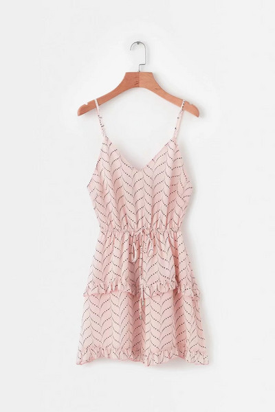 Rochie de dama cu bretele subtiri in negru si roz