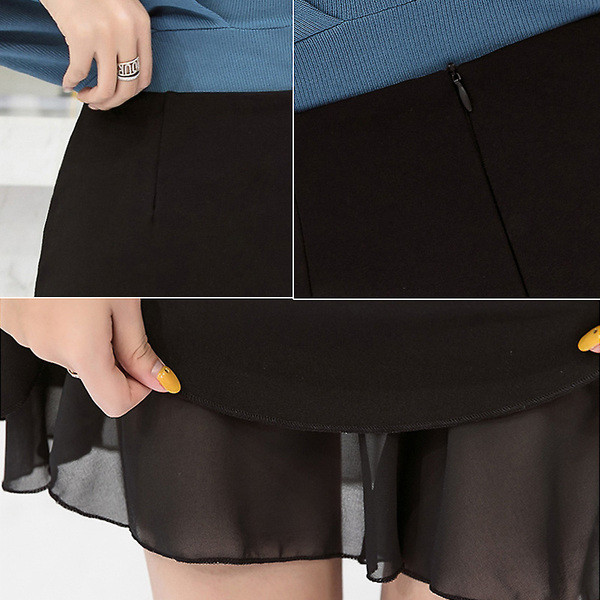 Fusta eleganta de dama de culoare neagra cu talie inalta