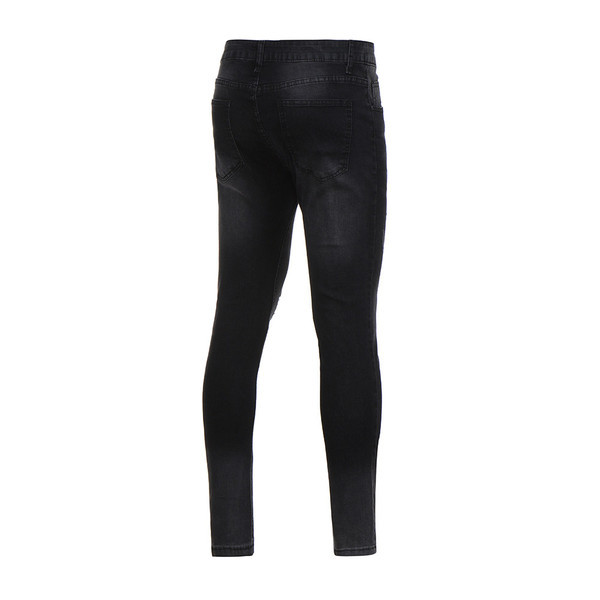 Blugi lungi de bărbați moderni cu motive rupte în negru