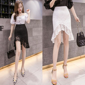 Stílusos női csipkeszoknya fehér és fekete színben