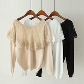 Csipke női pulóver három színben