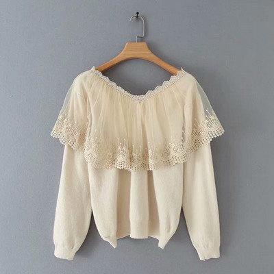 Csipke női pulóver három színben