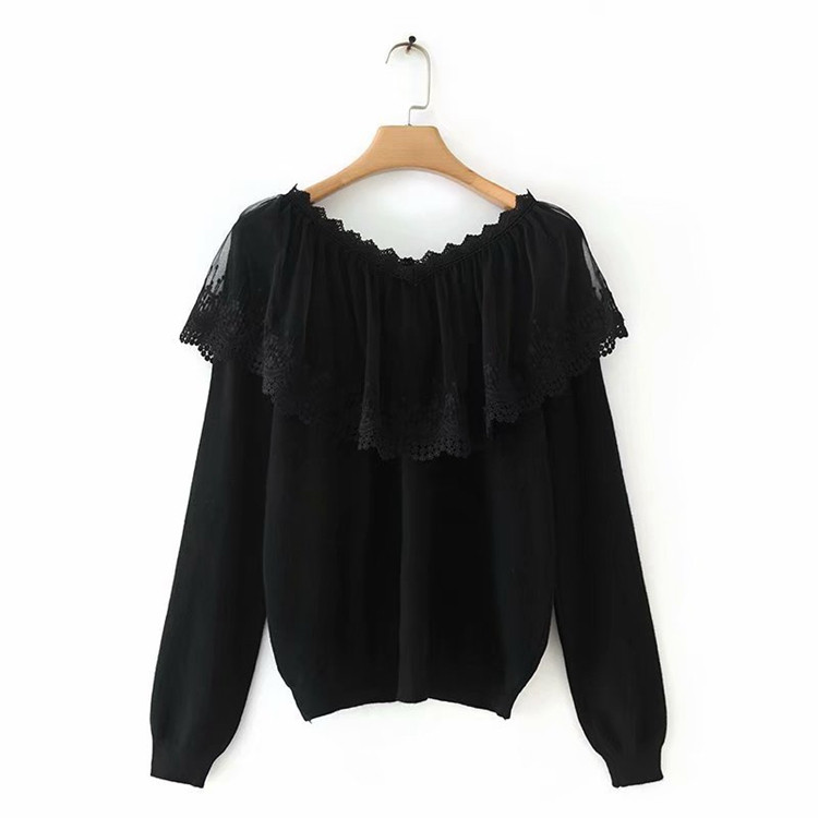 Csipke női pulóver három színben