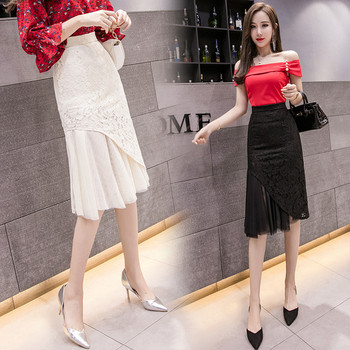 Modern női szoknya csipkével és tüllel, két színben