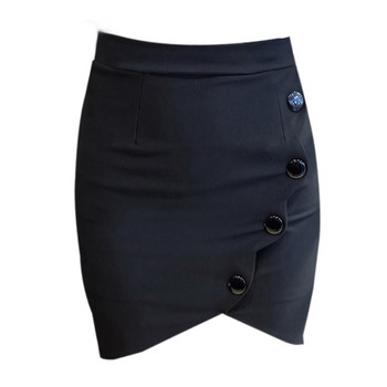 Női alkalmi szoknya két színben, gombokkal