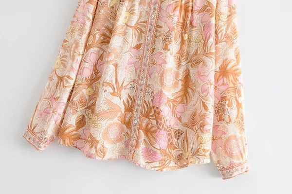 Női ing hosszú ujjal, színes mintával