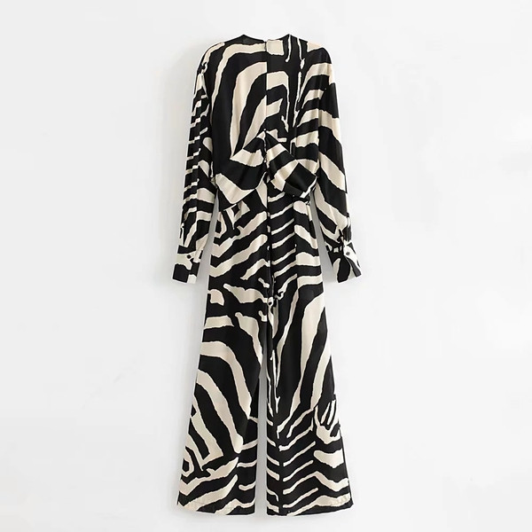 Stílusos női overall, hosszú ujjú, állatmintás