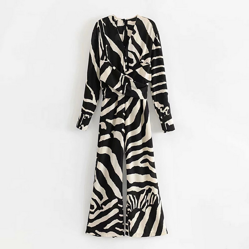 Stílusos női overall, hosszú ujjú, állatmintás