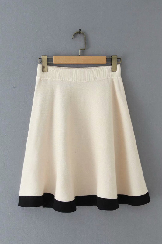 Set de cămașă și fustă pentru femei - tricotat subțire