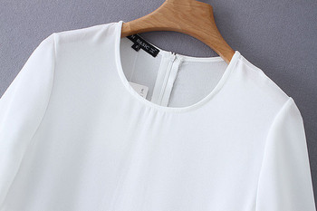 Női ruha - széles modell, rövid ujjú fehér színben