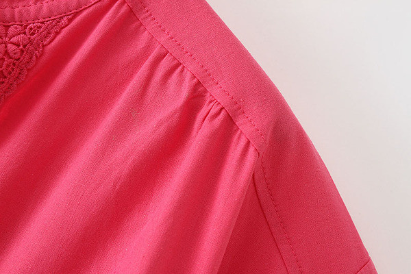 Cămașă de damă cu mânecă scurtă de culoare roșie