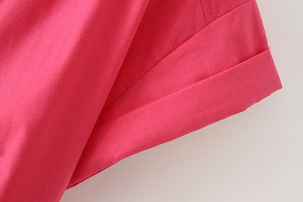 Cămașă de damă cu mânecă scurtă de culoare roșie