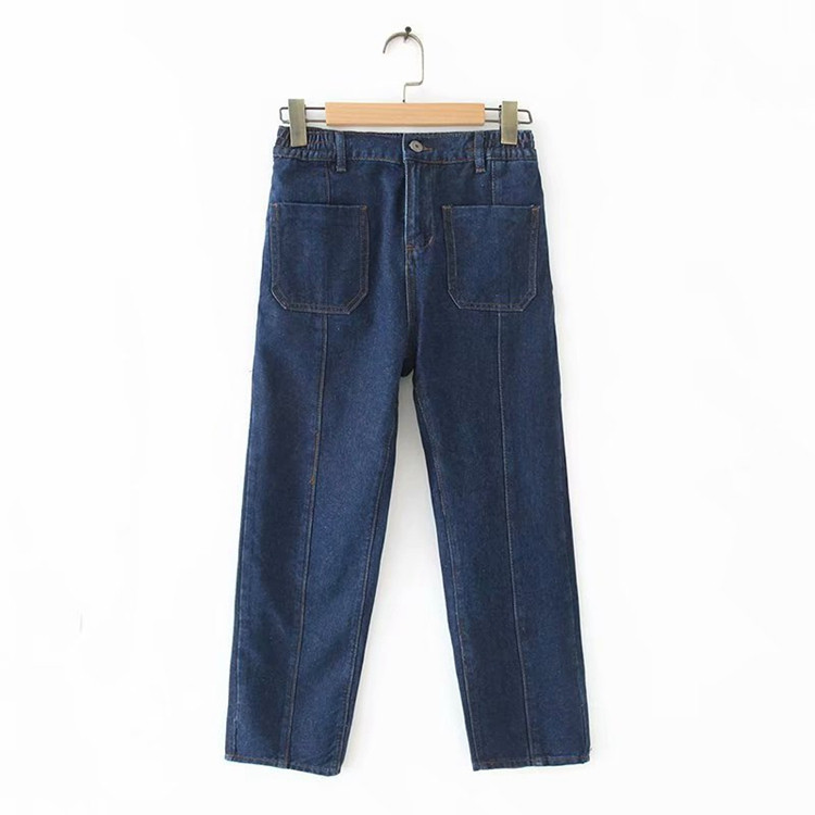 Női farmer sötétkék színben - egyenes modell