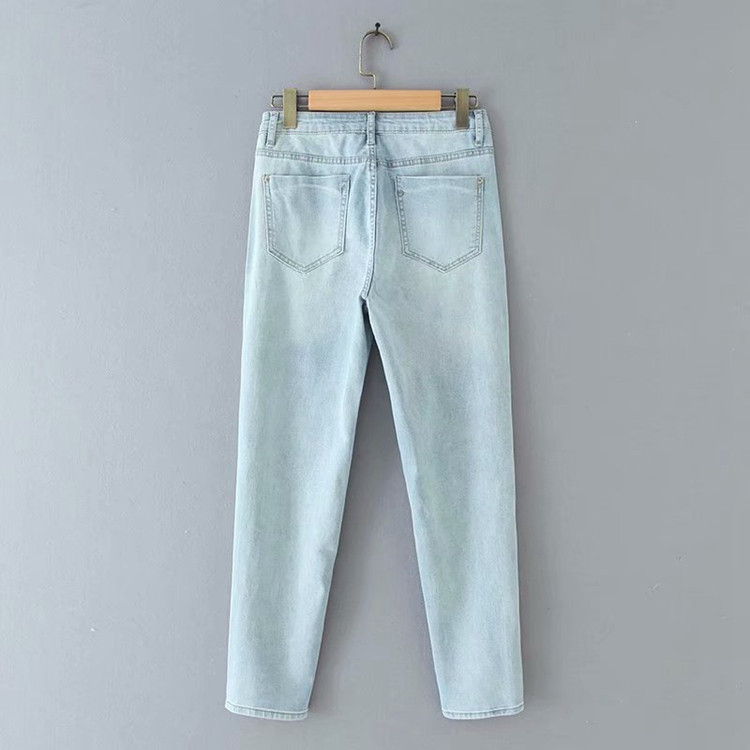 Női farmer világoskék színben, magas derékkal