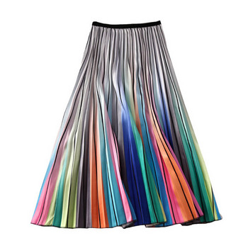 Fusta de dama moderna plisata in trei culori