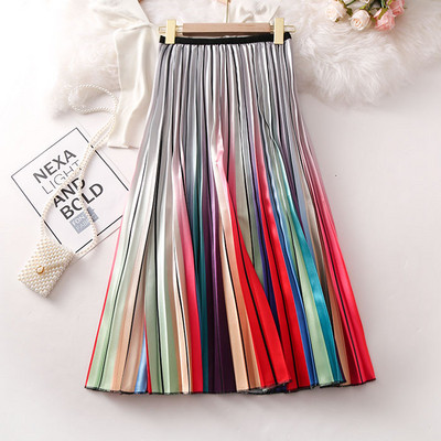 Fusta de dama moderna plisata in trei culori