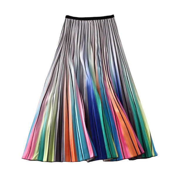 Fusta de dama moderna plisata in trei culori