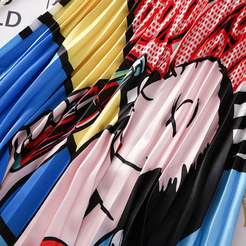 Modern női rakott szoknya magas derékkal