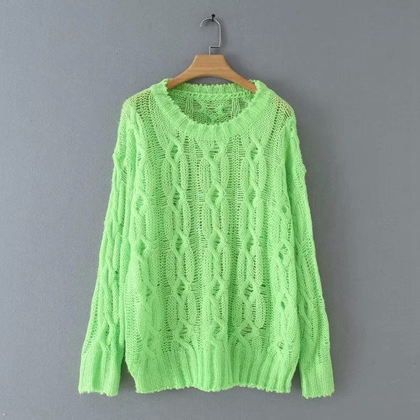 Női pulóver zöld és piros színben