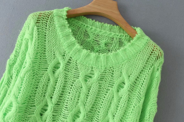 Női pulóver zöld és piros színben