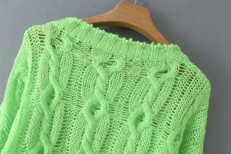 Női pulóver zöld és piros színben