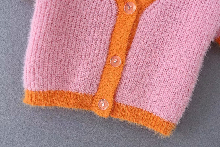 Rövid női kardigán rövid ujjú, rózsaszín