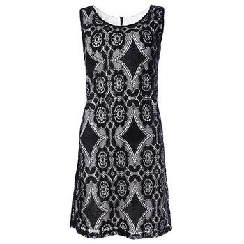 Rochie scurtă de damă modernă cu bretele largi de culoare neagră