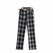 Női kockás nadrág zsebekkel