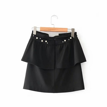 Fusta de dama cu element sidefat de culoare neagra