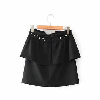 Fusta de dama cu element sidefat de culoare neagra